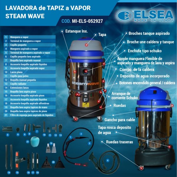 LAVADORA de TAPIZ a VAPOR STEAM WAVE - Imagen 3